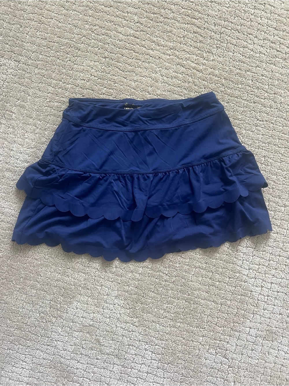 Lilly Pulitzer Luxletic Navy Scalloped Ruffle Mini Skort